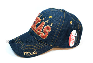 Adults Texas Casual Denim Caps Wholesale - Dallas General Wholesale