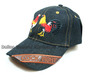 "Cock Fight" Denim Casual Caps Wholesale - Dallas General Wholesale