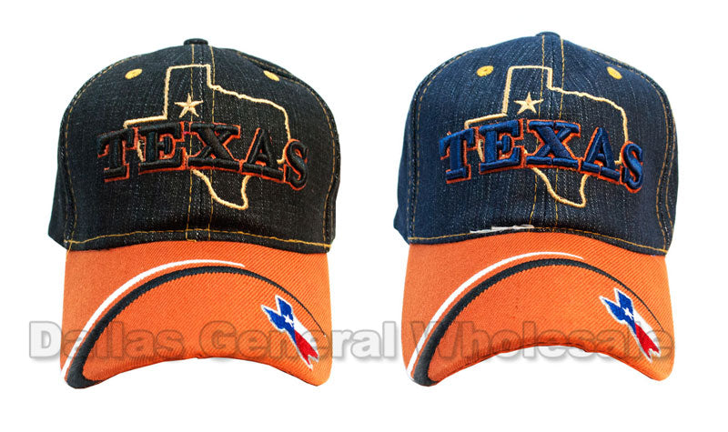 "Texas" Adults Casual Denim Caps Wholesale - Dallas General Wholesale