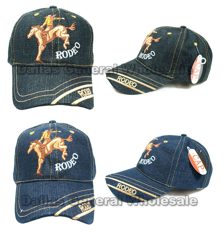 "Cowboy Rodeo"Casual Denim Caps Wholesale - Dallas General Wholesale