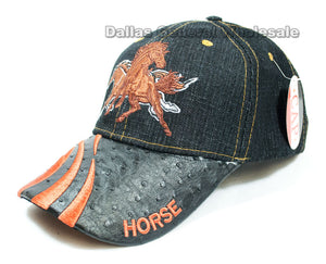 "Horses" Denim Casual Caps Wholesale - Dallas General Wholesale