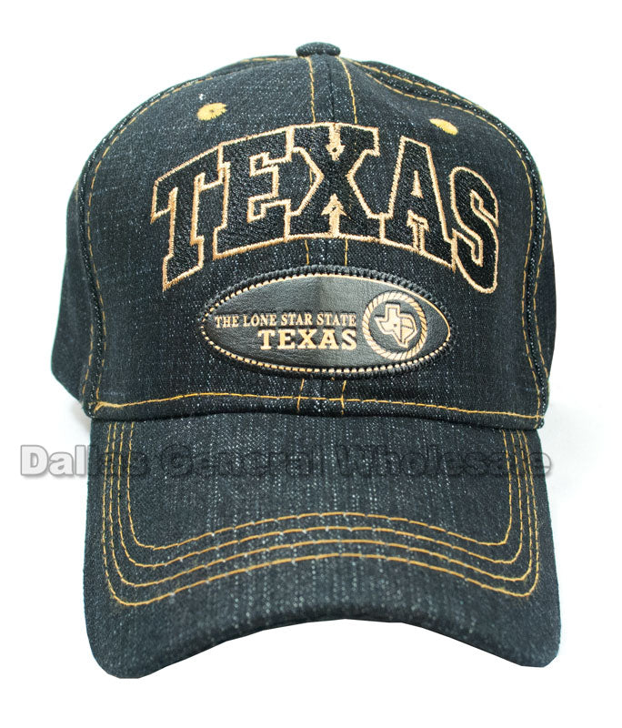 "Texas" Adults Casual Denim Caps Wholesale - Dallas General Wholesale