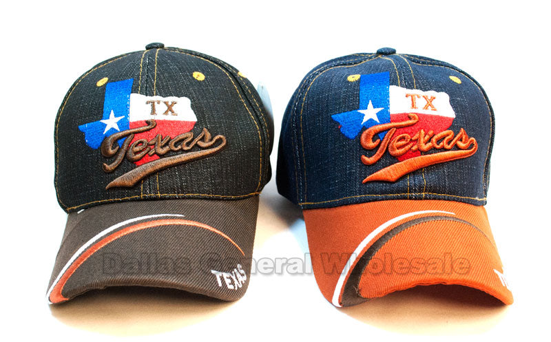 "Texas" Adults Casual Denim Caps Wholesale - Dallas General Wholesale