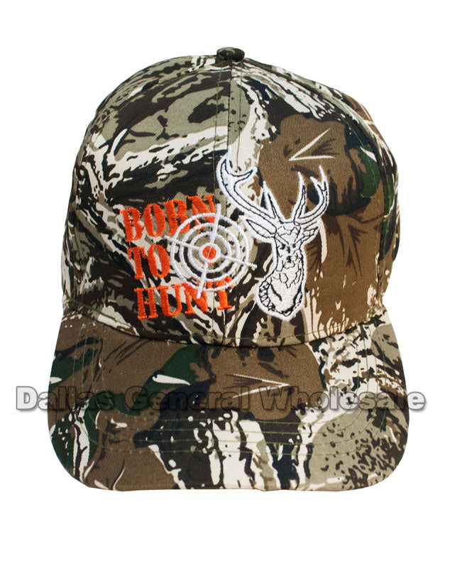 "Born to Hunt" Deer Camouflage Casual Caps Wholesale - Dallas General Wholesale