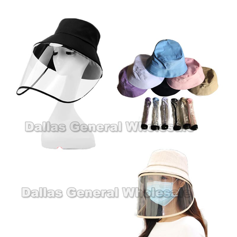 Adults Bucket Hats with Face Shield Wholesale