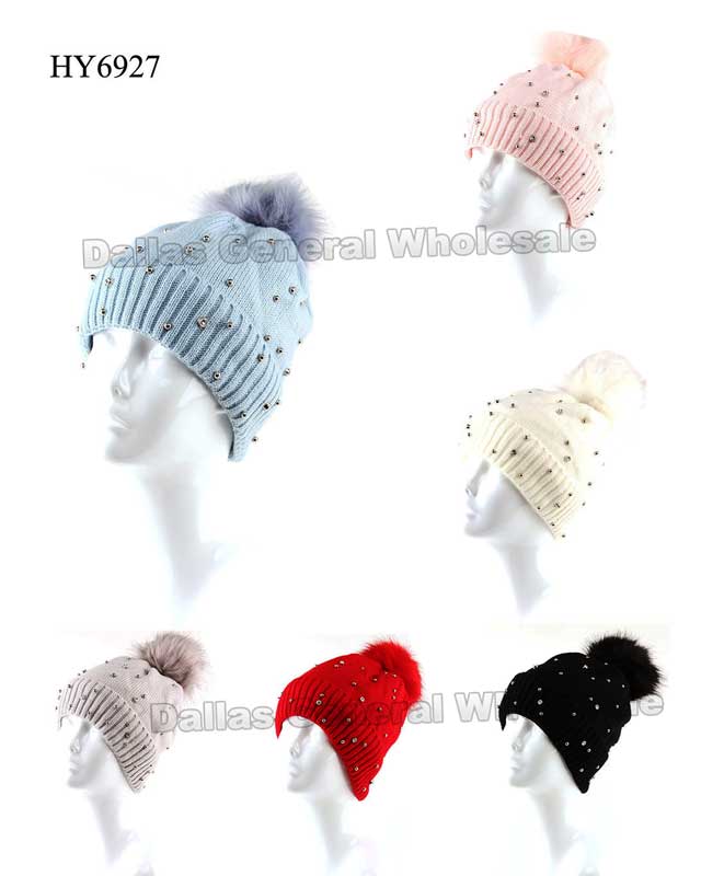 Ladies Fashion Beanie Hats w/ Fur Wholesale - Dallas General Wholesale