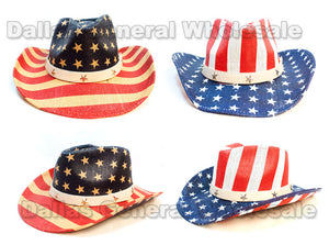USA Flag Straw Cowboy Hats Wholesale - Dallas General Wholesale