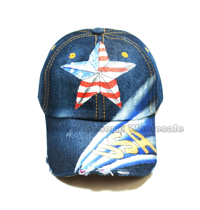 USA Star Glitter Ladies Denim Caps Wholesale - Dallas General Wholesale
