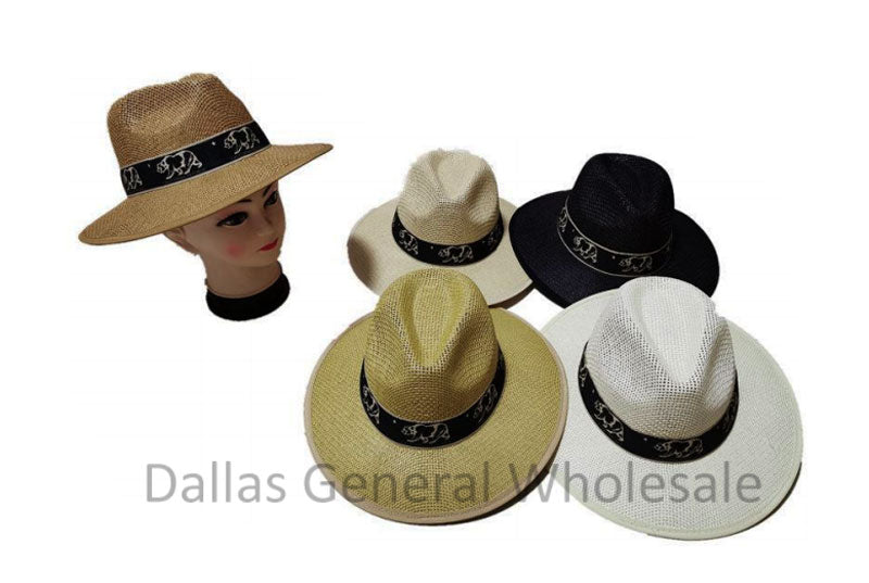 California Bear Panama Straw Dress Hats Wholesale
