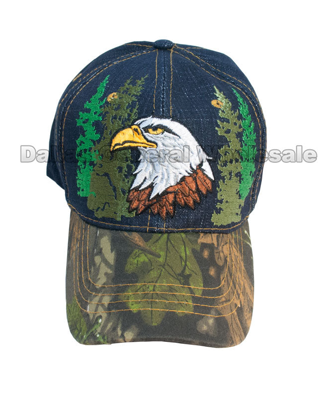 Bald Eagle Design Camouflage Fashion Denim Caps Wholesale - Dallas General Wholesale