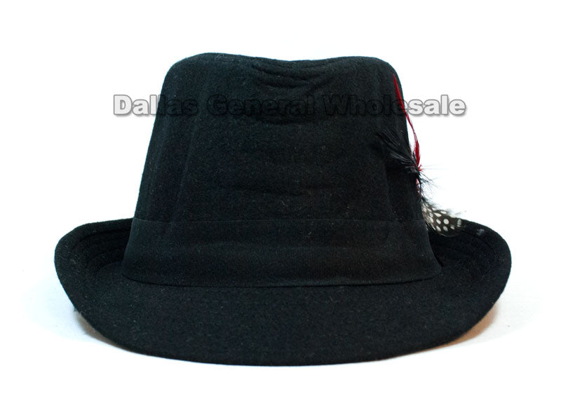 Wool Fedora Hats with Feather Wholesale - Dallas General Wholesale