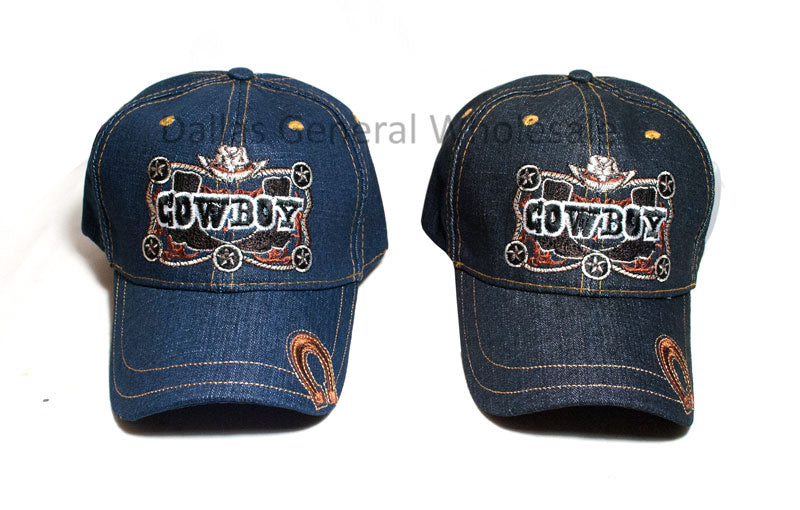 Cowboy Designed Denim Caps Wholesale