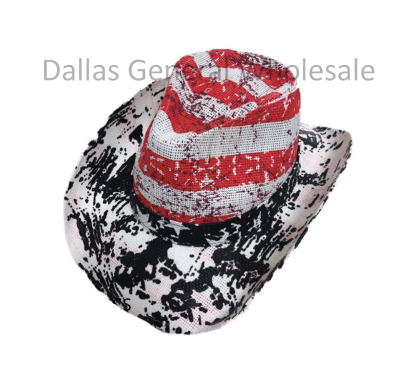 USA Flag Straw Cowboy Hats Wholesale