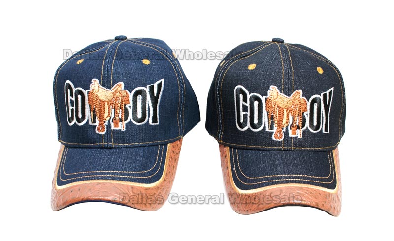 Cowboy Designed Denim Caps Wholesale