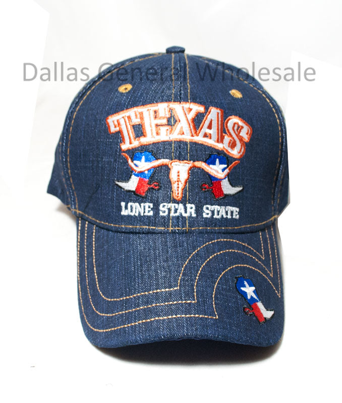 TX Lone Star State Denim Caps Wholesale