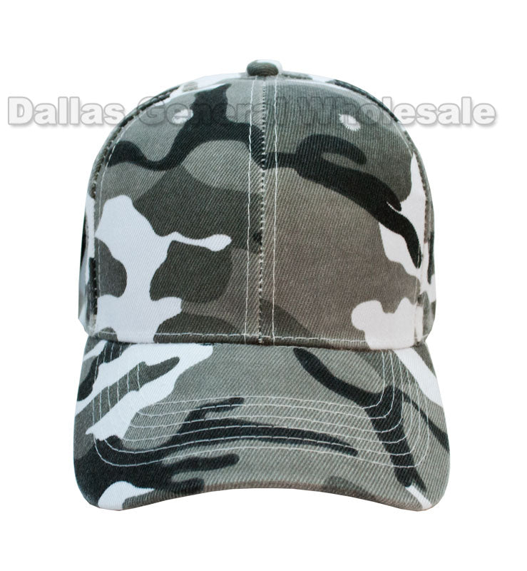 Black & White Camouflage Baseball Caps Wholesale - Dallas General Wholesale