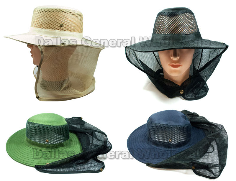 Mesh Bucket Hats with Vented Neck Cover Wholesale