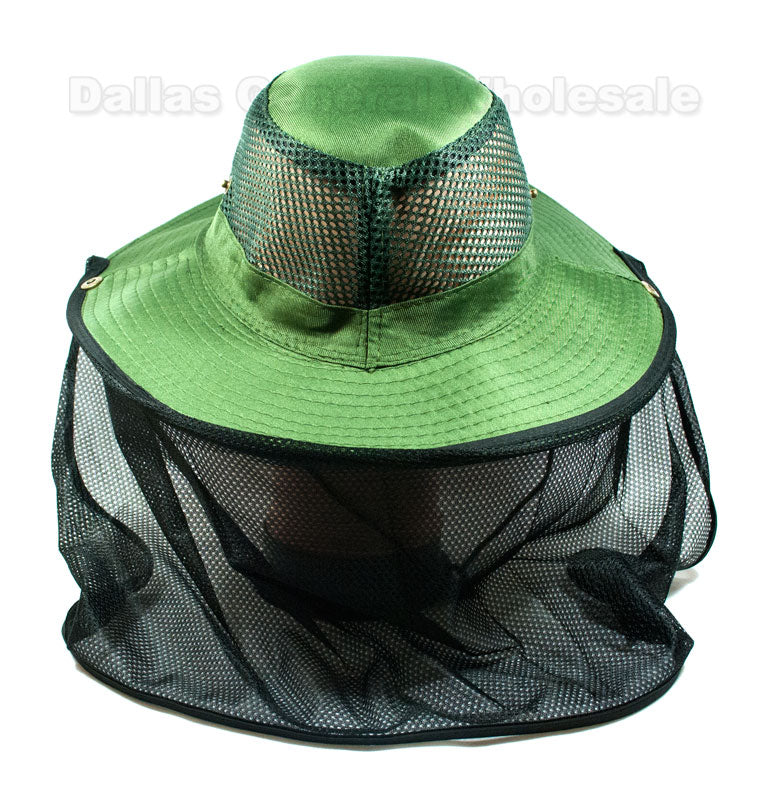 Mesh Bucket Hats with Vented Neck Cover Wholesale