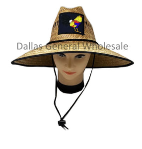 Men Rooster Patch Straw Hats Wholesale