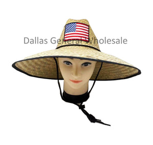 Adults USA Flag Design Straw Hats Wholesale