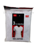 Men White Cotton V-Neck T-shirts Wholesale