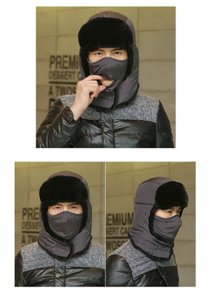 Fur Insulated Bomber Hats with Mask Wholesale