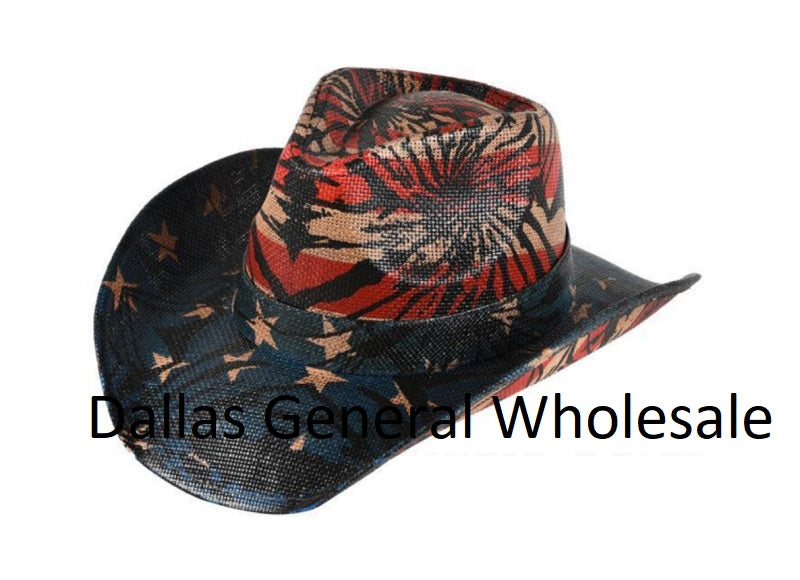 Distress Design Straw Cowboy Hats Wholesale