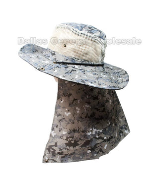 Digital Camouflage Bucket Hats with Neck Flap