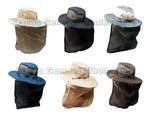 Solid Color Vented Bucket Hats with Flap Neck Cover