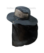 Solid Color Vented Bucket Hats with Flap Neck Cover