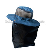 Solid Color Vented Bucket Hats with Flap Neck Cover