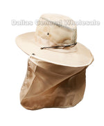 Solid Color Vented Bucket Hats with Flap Neck Cover