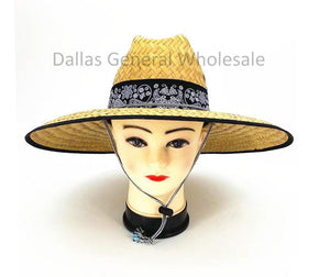 Adults Paisley Design Straw Hats Wholesale