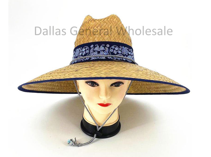 Adults Paisley Design Straw Hats Wholesale