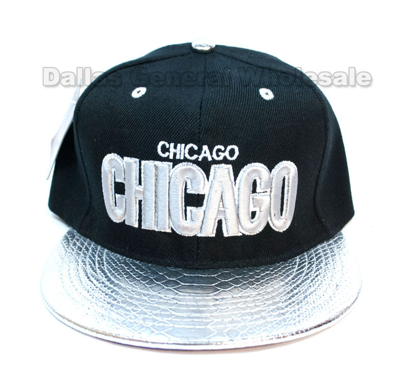 "Chicago" Flat Bill Snap Back Caps Wholesale - Dallas General Wholesale