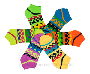 Ladies Neon Casual Ankle Socks Wholesale - Dallas General Wholesale