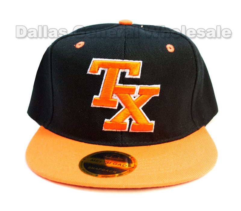 "TX" Fashion Flat Bill Snap Back Caps Wholesale - Dallas General Wholesale