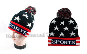USA American Flag Knitted Beanie Caps Wholesale - Dallas General Wholesale