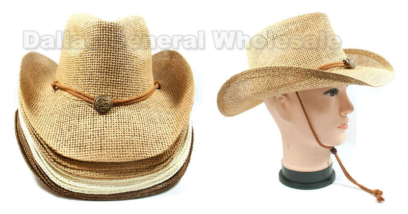 Adults Vented Straw Cowboy Hats Wholesale - Dallas General Wholesale