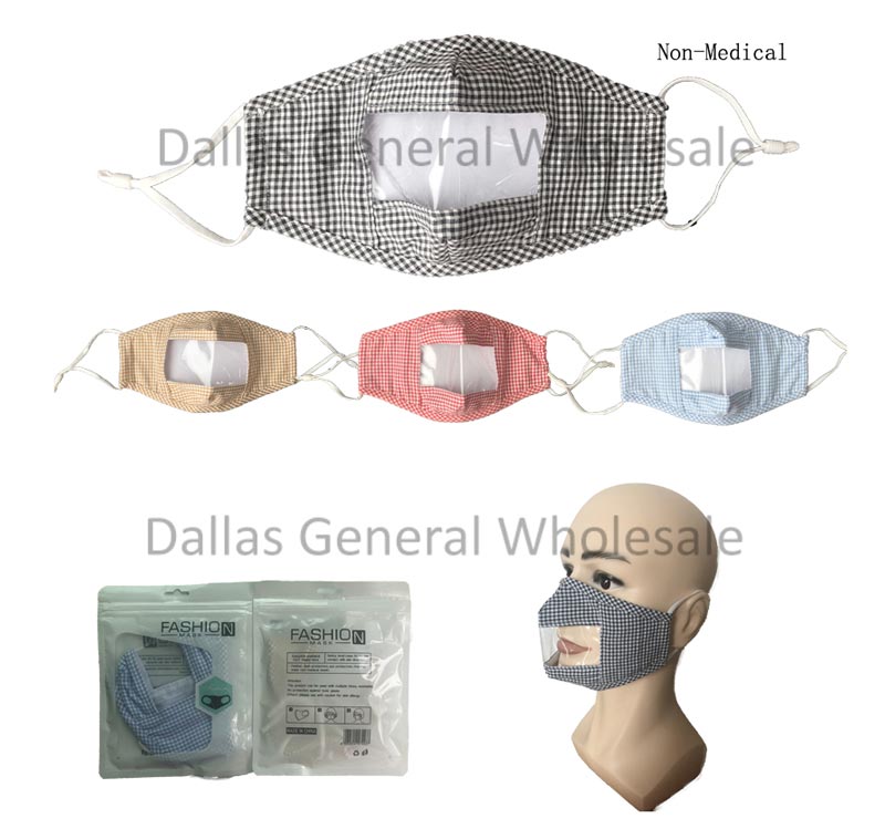 Adults Clear Shield Cotton Face Masks Wholesale