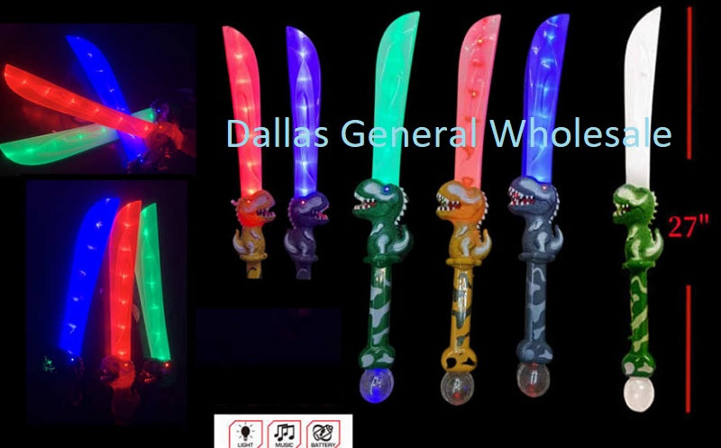 Flashing Light Up Toy Dinosaur Sword with Sounds Wholesale