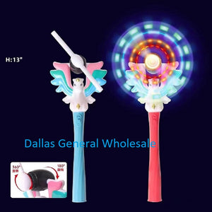 Toy Glow In Dark Unicorn Windmill Wands Wholesale