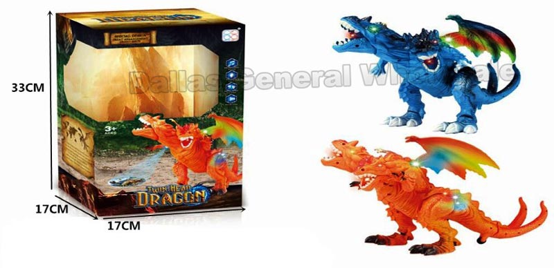 B/O Electronic Toy 2 Headed Dragons Wholesale - Dallas General Wholesale
