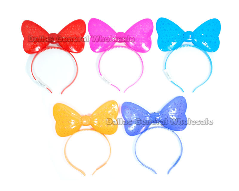 Light Up Bow Tie Hair Clips Wholesale - Dallas General Wholesale