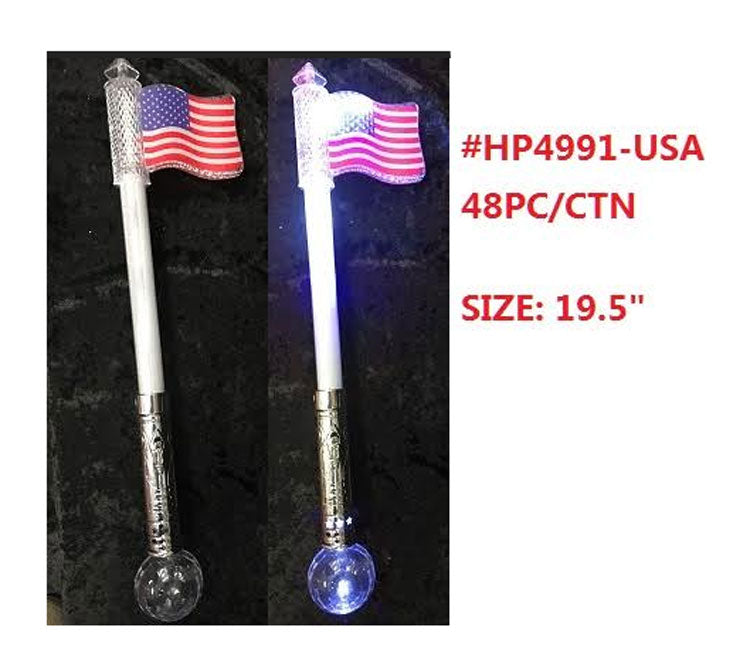 Glow in Dark USA Flag Wands Wholesale - Dallas General Wholesale