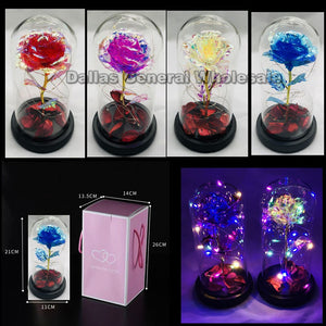 Enchanted Light Up Roses in Glass Display Wholesale