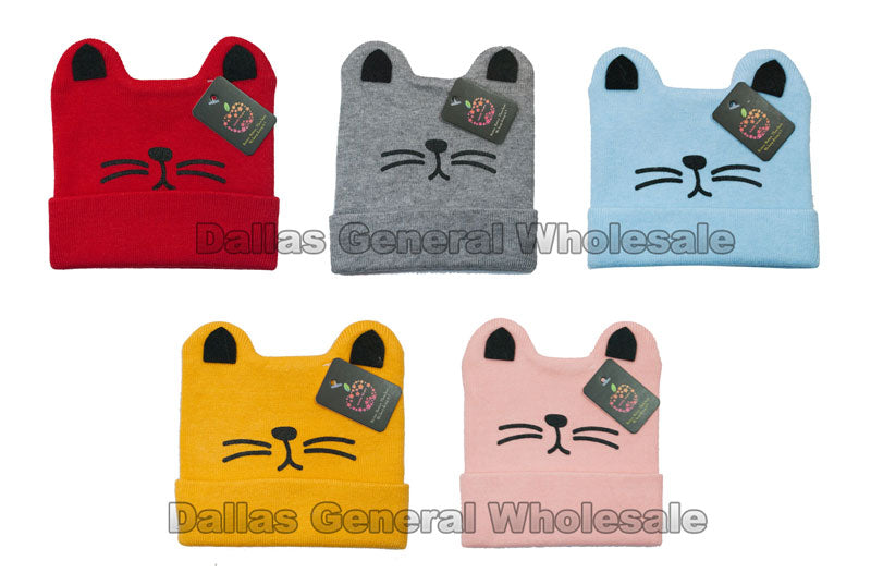 Infant Cat Ears Whiskers Beanie Hats Wholesale - Dallas General Wholesale