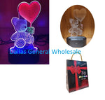 3D Optical Valentines Bear LED Lamps Wholesale