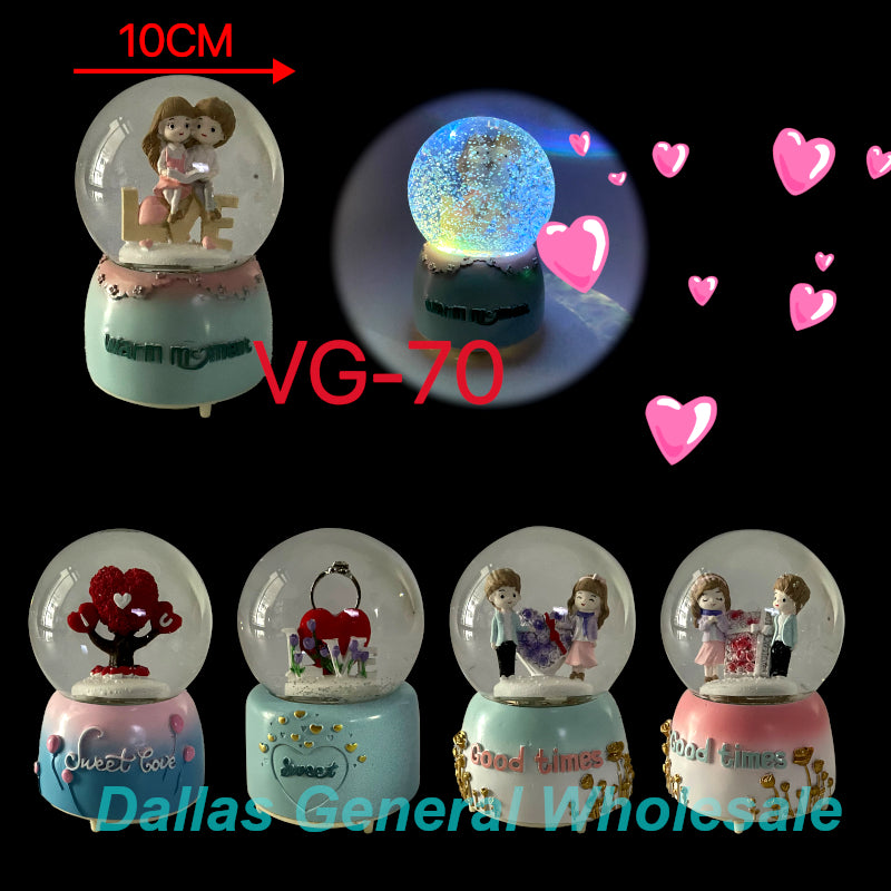 Light Up Musical Valentines Snow Globes Wholesale