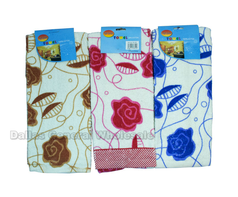 Flower Printed Cotton Hand Towels Wholesale - Dallas General Wholesale